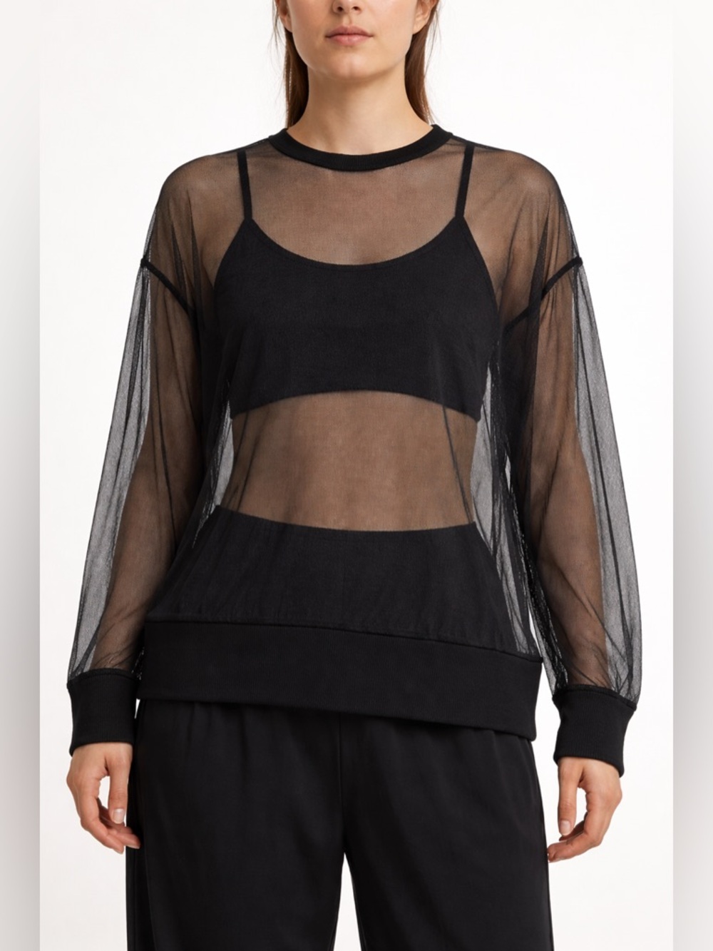 Kedem Sasson Sheer Mesh Lagenlook Top Black Avant Garde OS